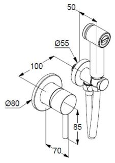 Гигиенический душ со смесителем Kludi Bozz 389985376 белый матовый